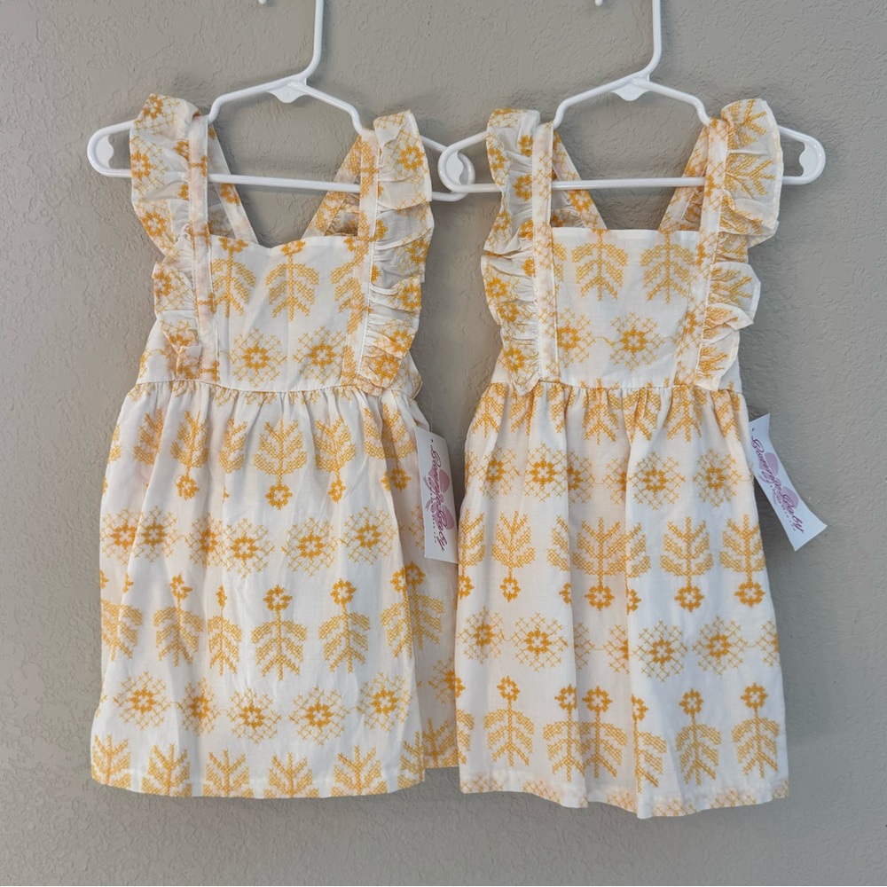 TWIN BUNDLE - Set of 2 Twin Girls Bonnie Baby Dresses - 24 Months